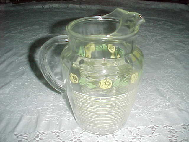 Rose and Wavy Line Pitcher